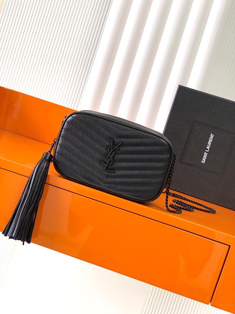 Saint Laurent Lou Mini De Piel Brillante Acolchada