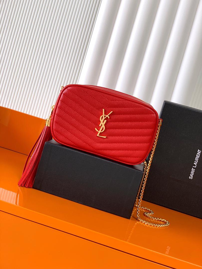 Saint Laurent Lou Mini De Piel Brillante Acolchada
