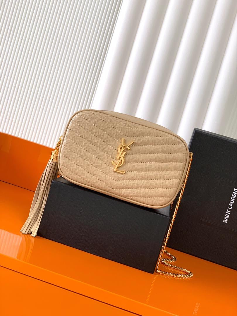 Saint Laurent Lou Mini De Piel Brillante Acolchada