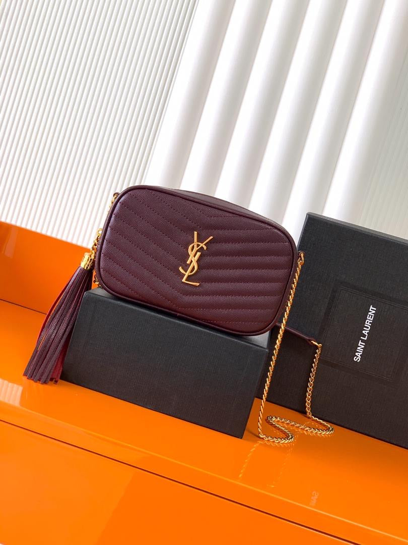 Saint Laurent Lou Mini De Piel Brillante Acolchada