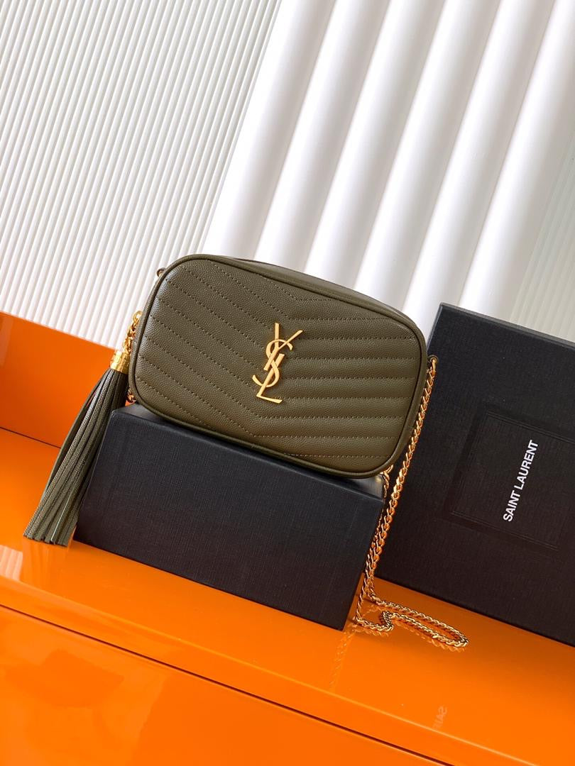 Saint Laurent Lou Mini De Piel Brillante Acolchada