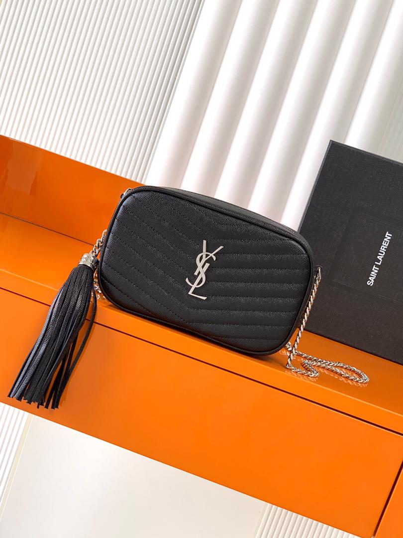 Saint Laurent Lou Mini De Piel Brillante Acolchada