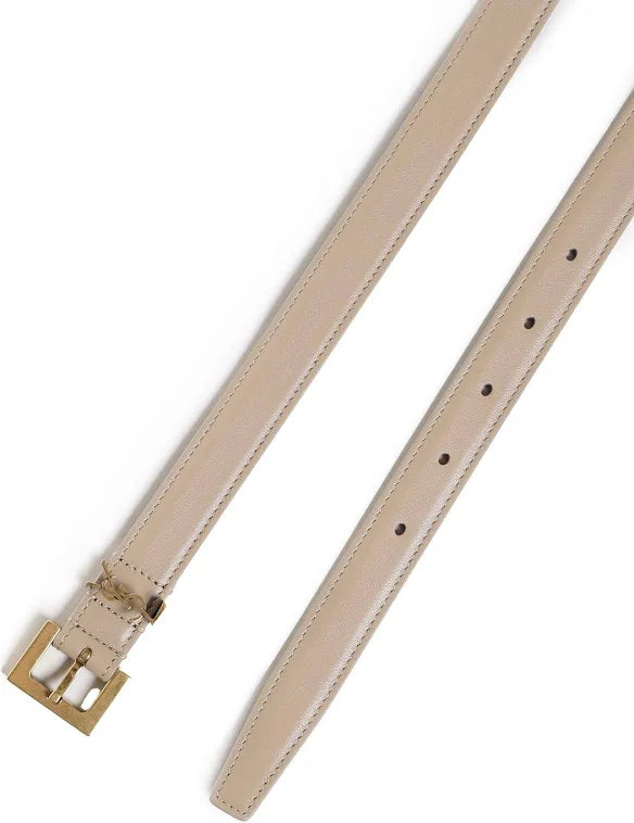 YSL CASSANDRE CINTURÓN CON HEBILLA CUADRADA DE PIEL BOX SAINT LAURENT BRILLANTE